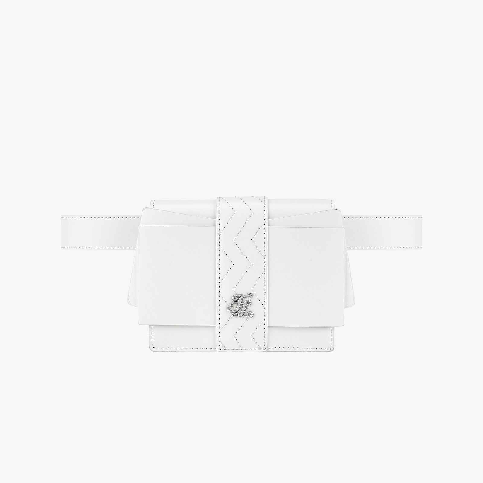 FairLiar - Túi đeo hông Ribbon Logo Decoration - Trắng