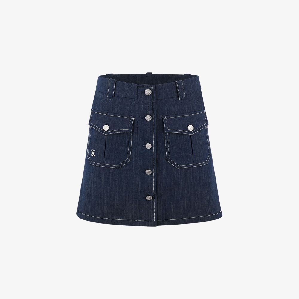 FairLiar - Chân váy Denim A-line Denim