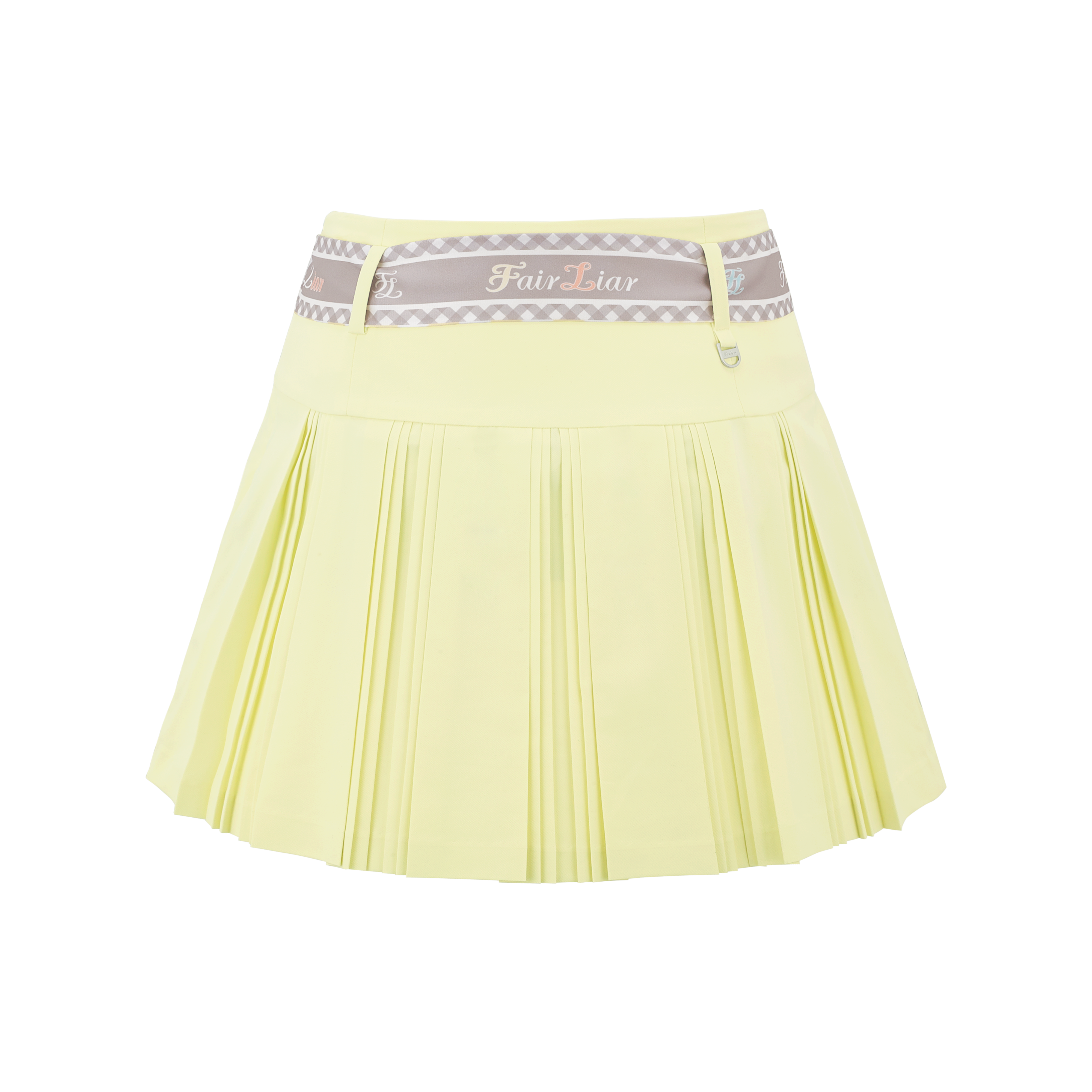 FairLiar - Chân váy Scarf Set Pleated - Vàng chanh