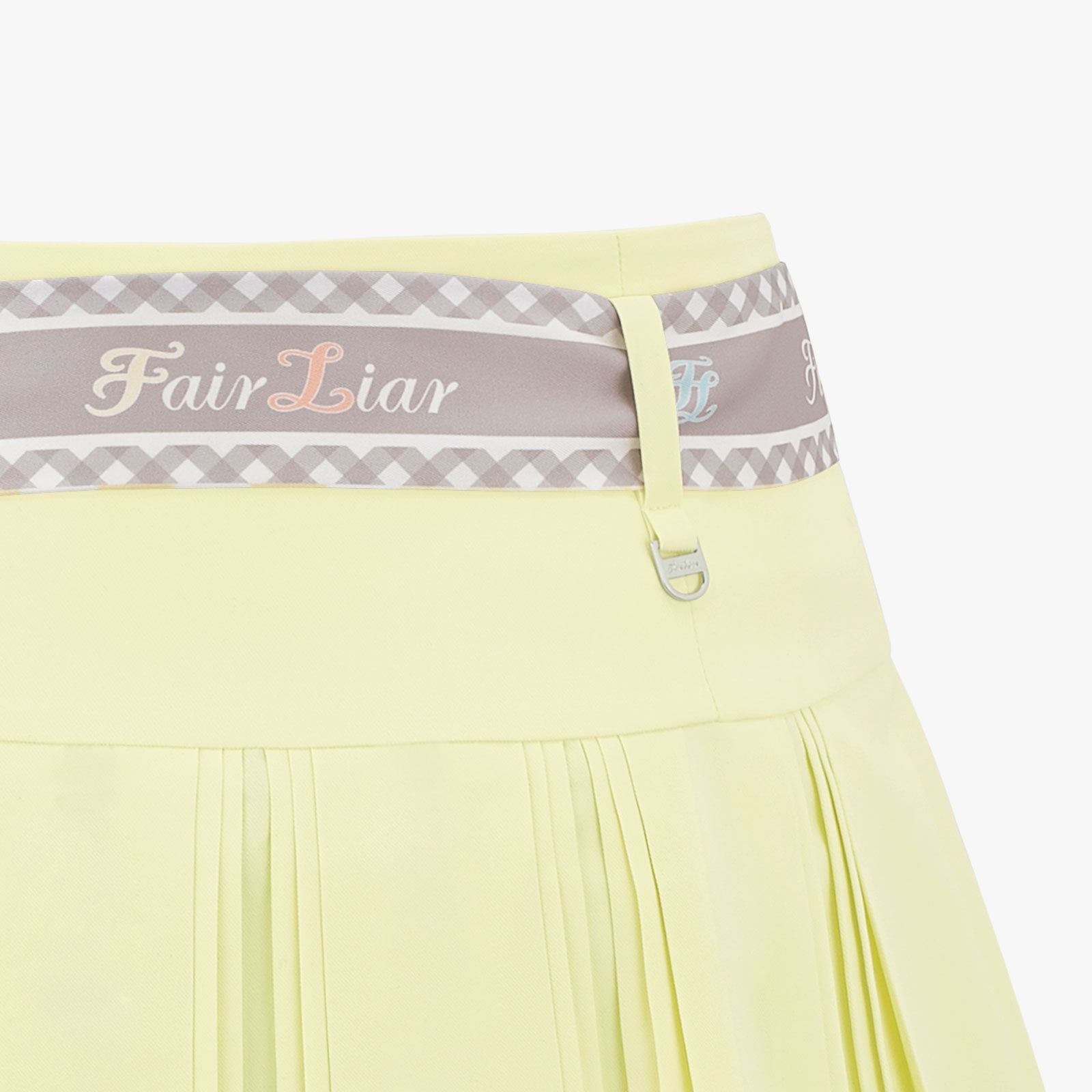 FairLiar - Chân váy Scarf Set Pleated - Vàng chanh