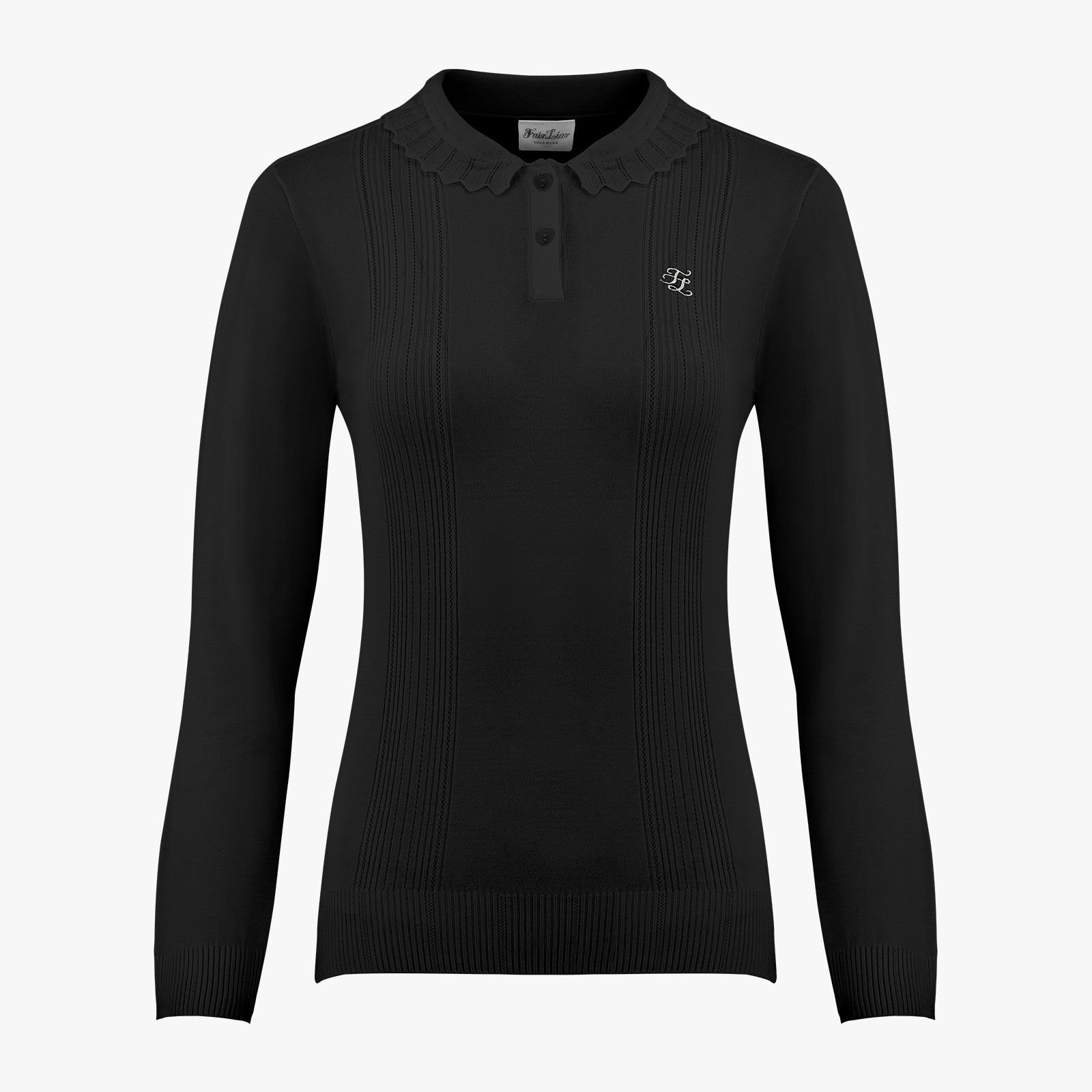 Áo len Wave Collar Knit - Đen
