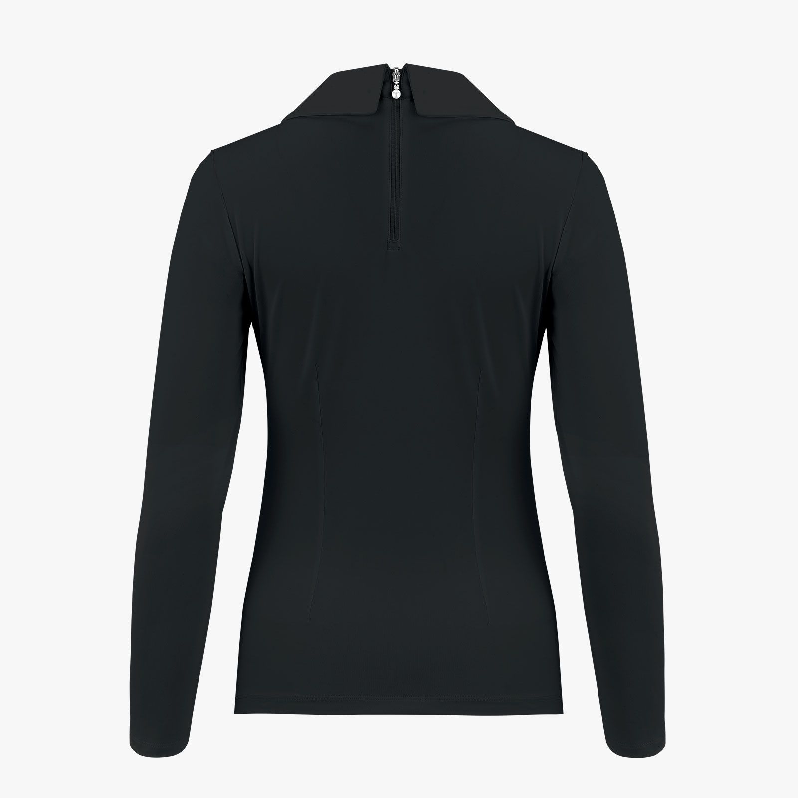 FairLiar - Áo thun dài tay Double Stand Collar - Đen