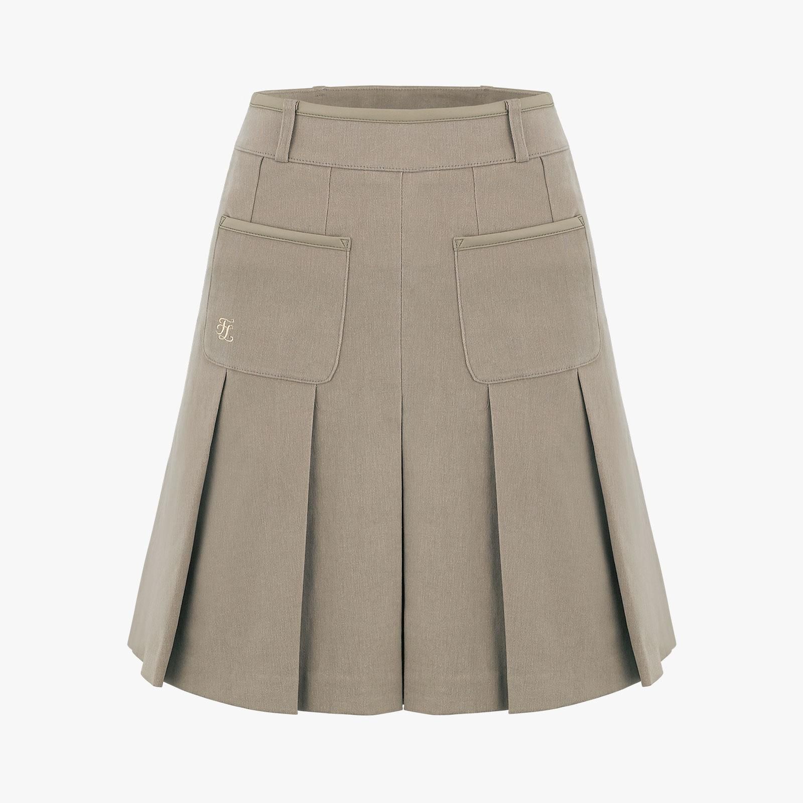Chân váy Two-Pocket Pleated Corduroy - Be