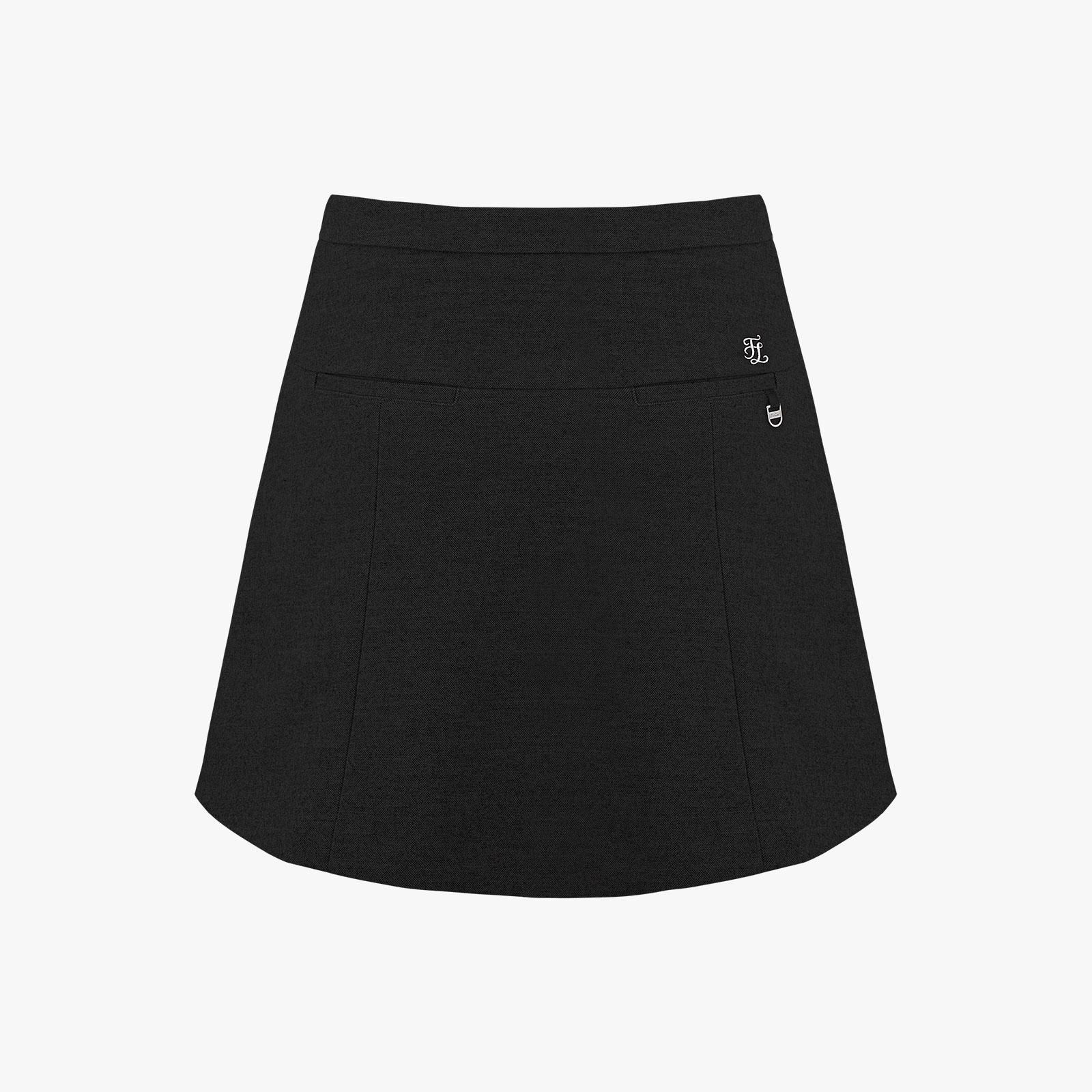 FairLiar - Chân váy High-Waist A-Line Corduroy - Đen