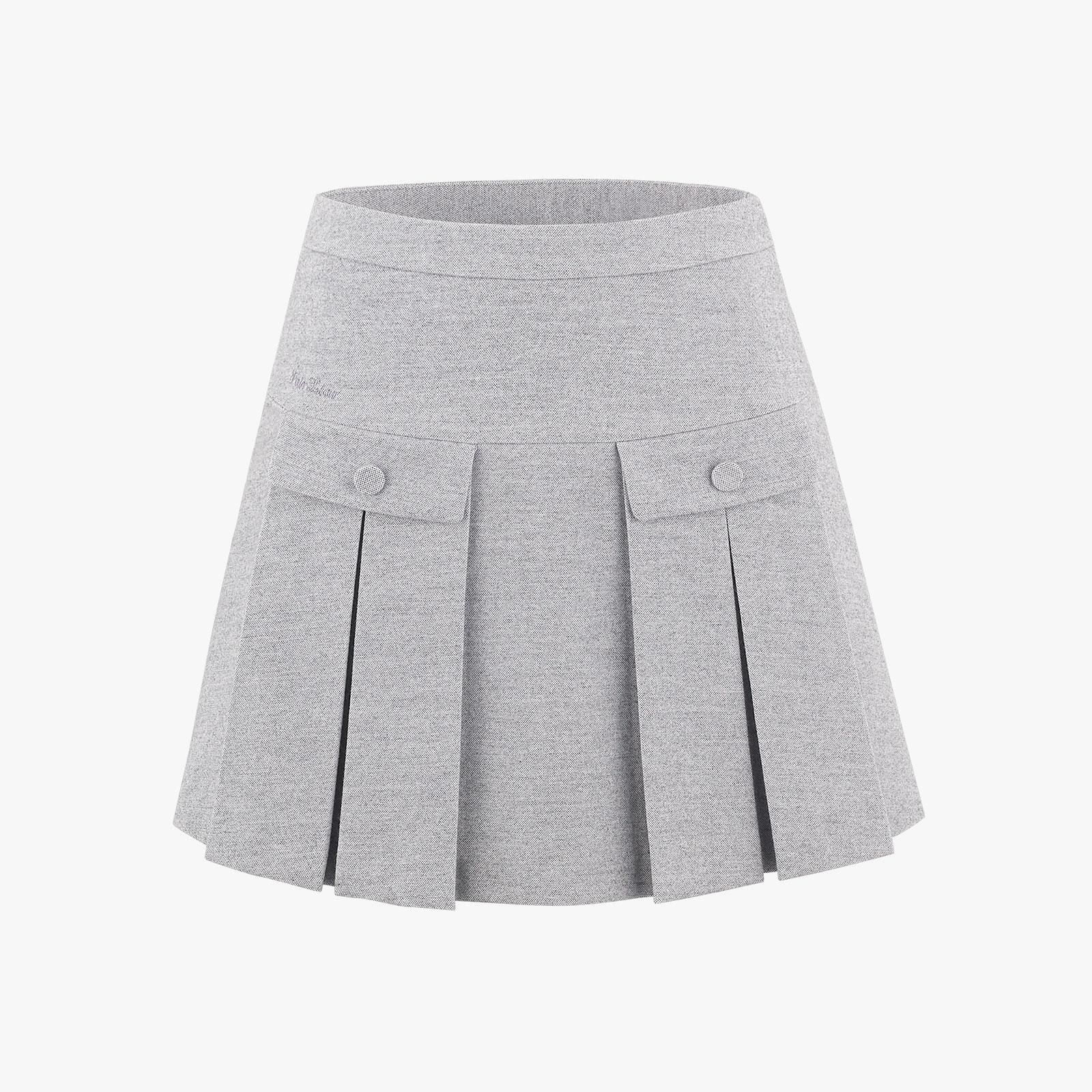 Chân váy High-Waist A-Line Corduroy - Xám