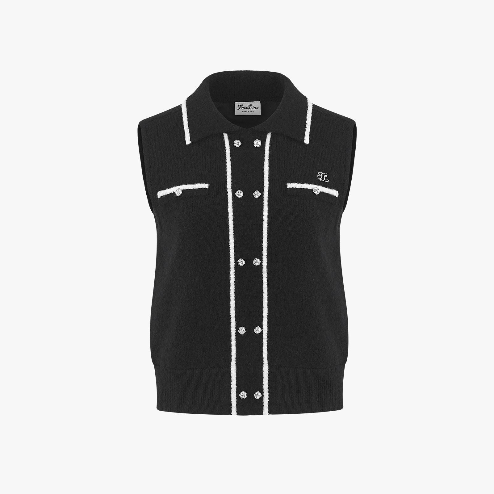 Áo Vest Double-Button Windproof - Đen