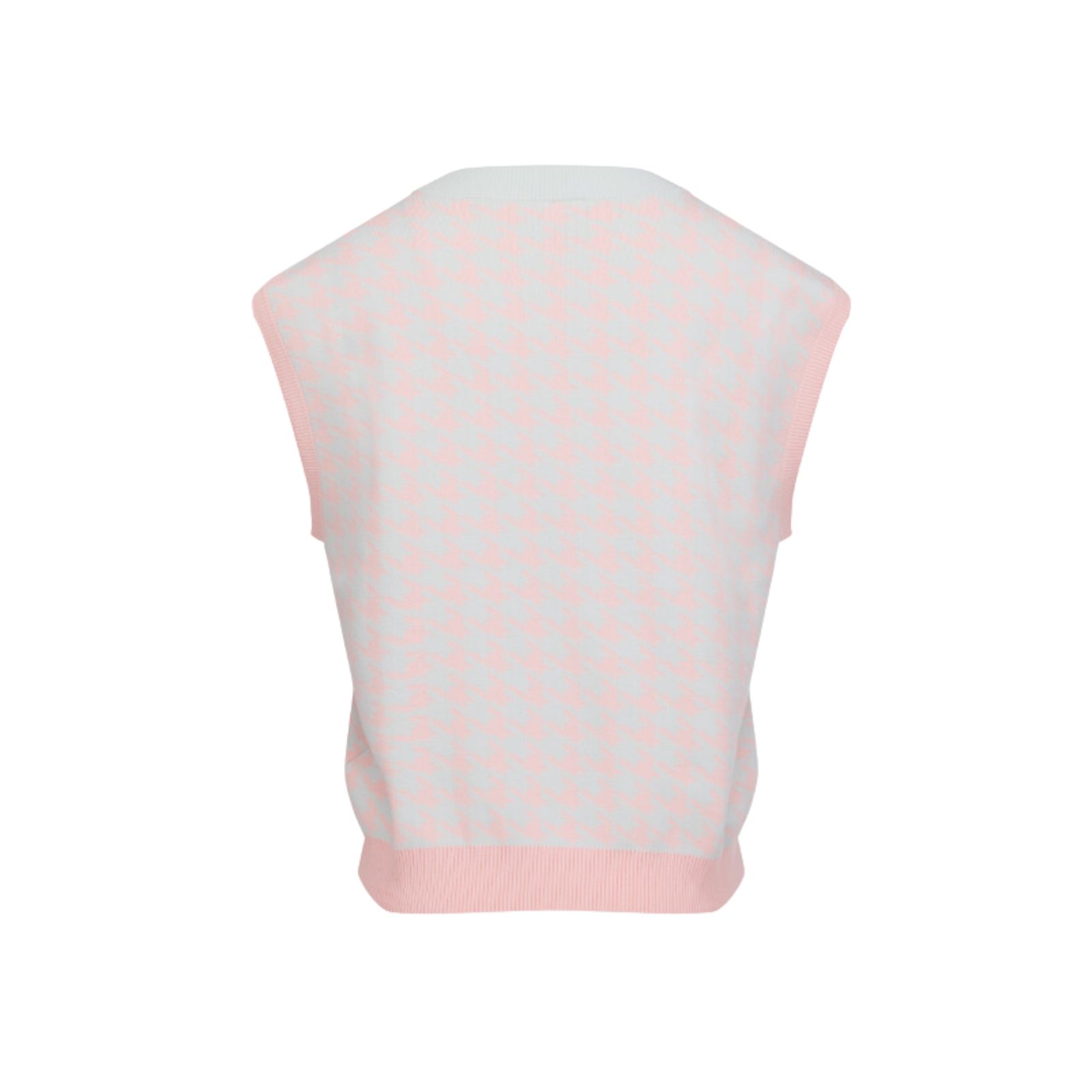 FairLiar - Áo vest dệt kim Houndstooth - Xanh mint