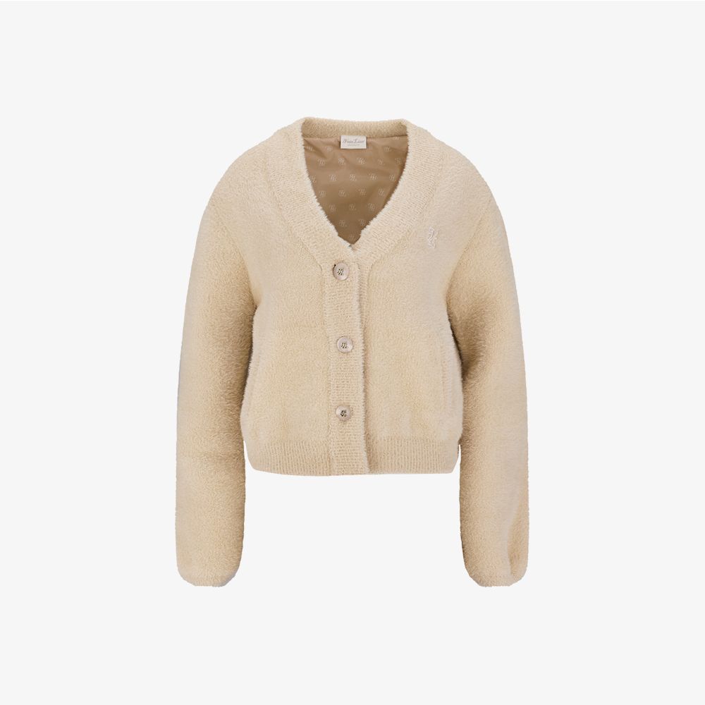 FairLiar - Cardigan cổ V lông xù