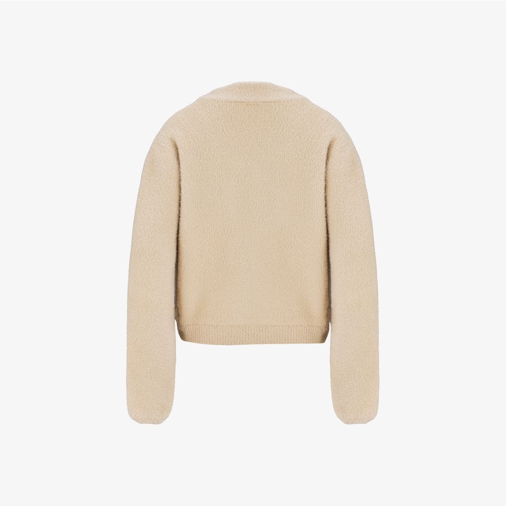 FairLiar - Cardigan cổ V lông xù