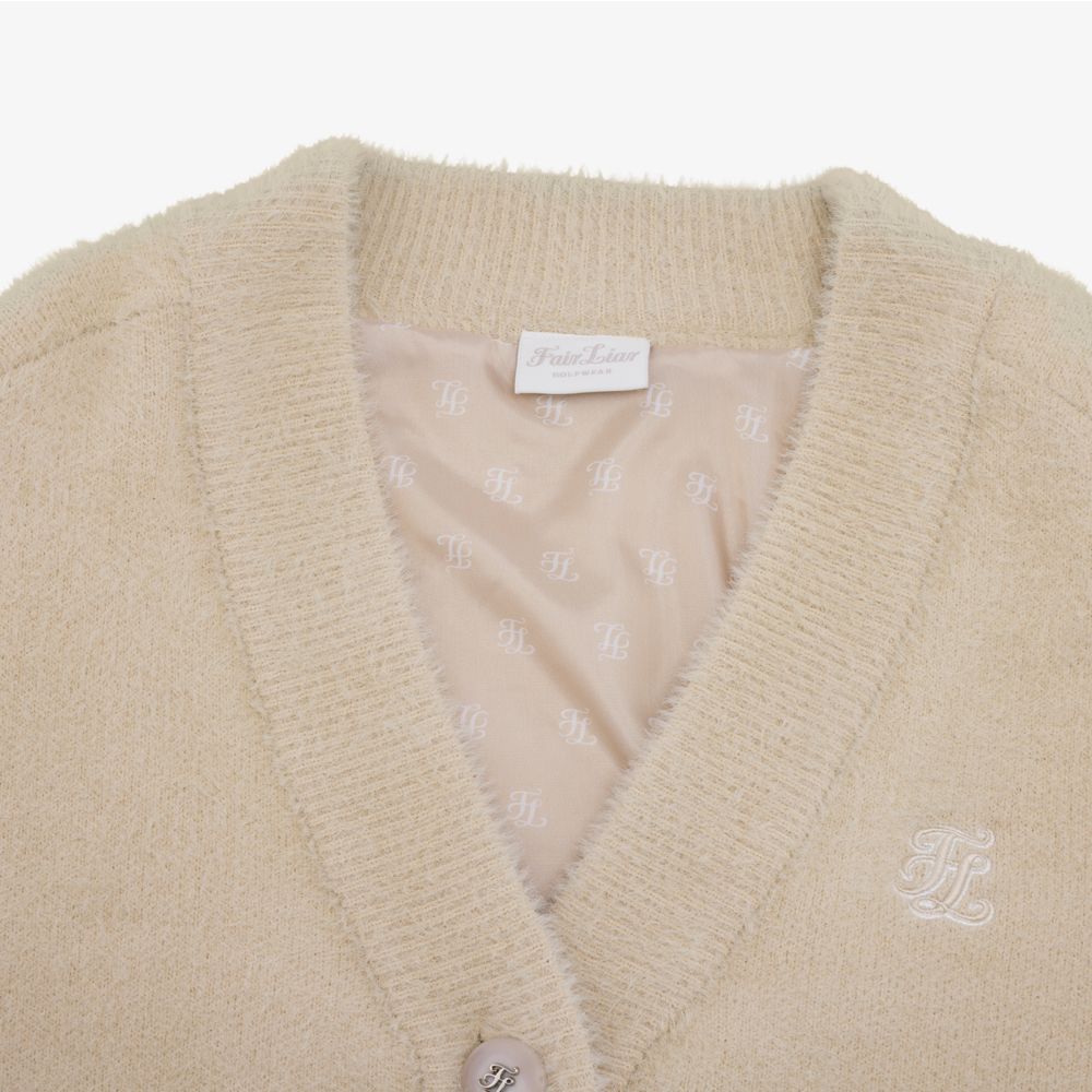 FairLiar - Cardigan cổ V lông xù