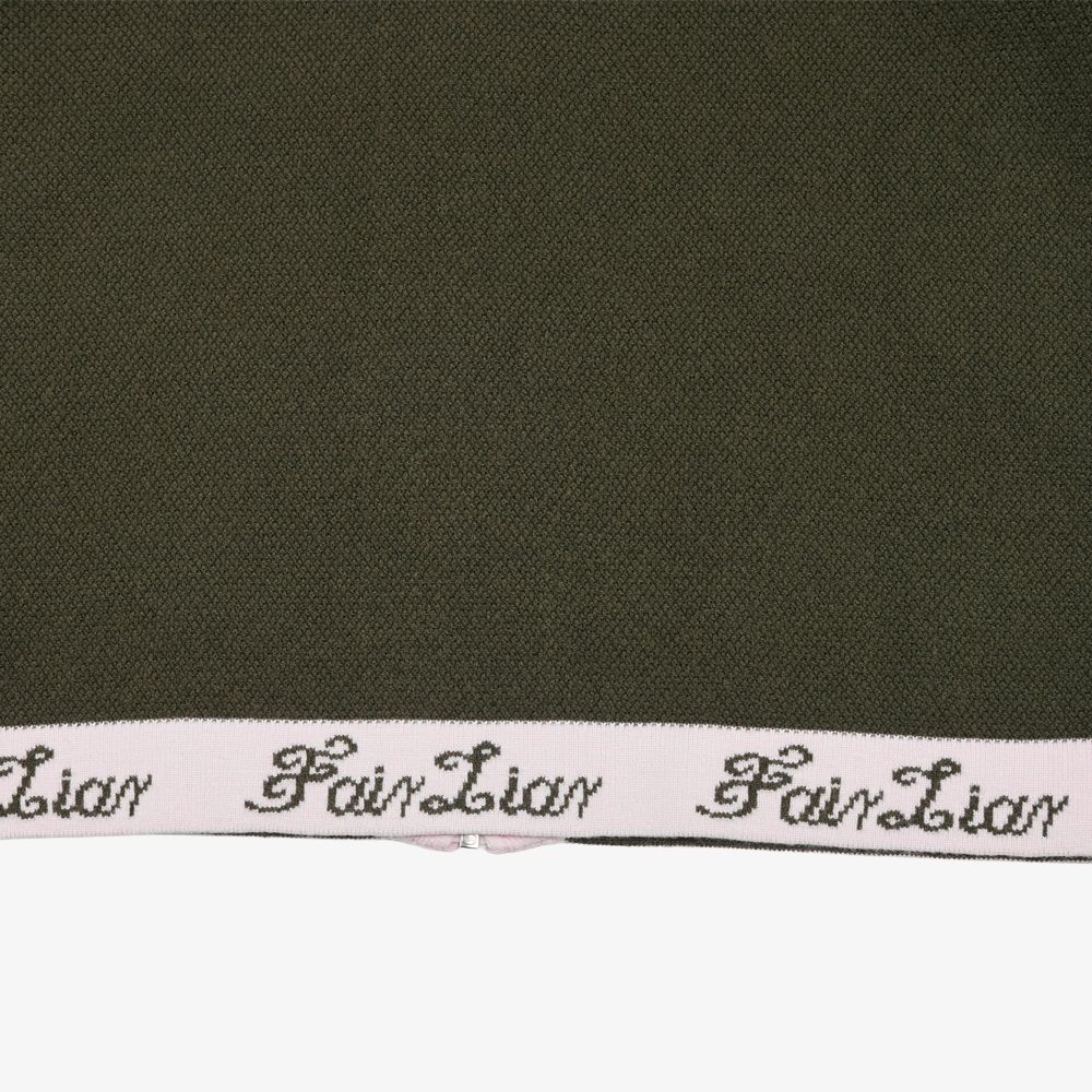 FairLiar - Áo cardigan khóa kéo đính nơ Kaki