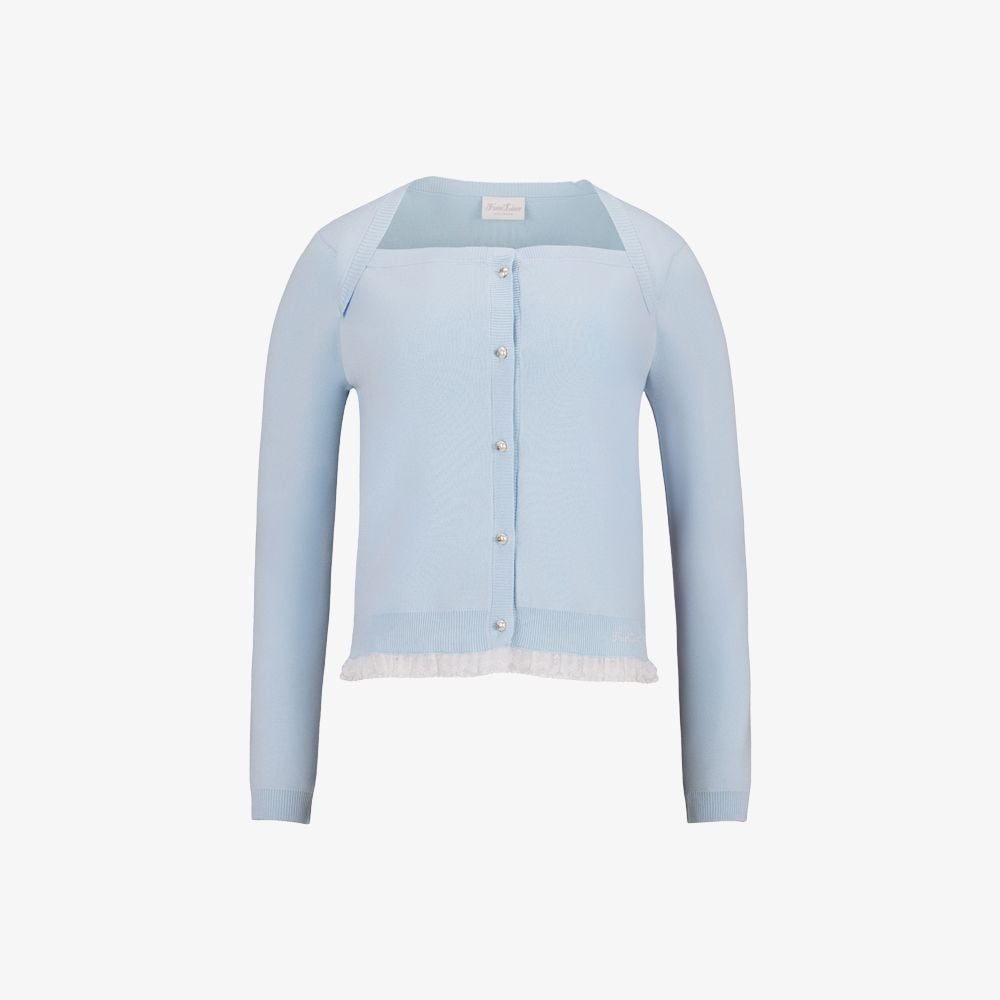 Áo cardigan ren ngắn Xanh dương