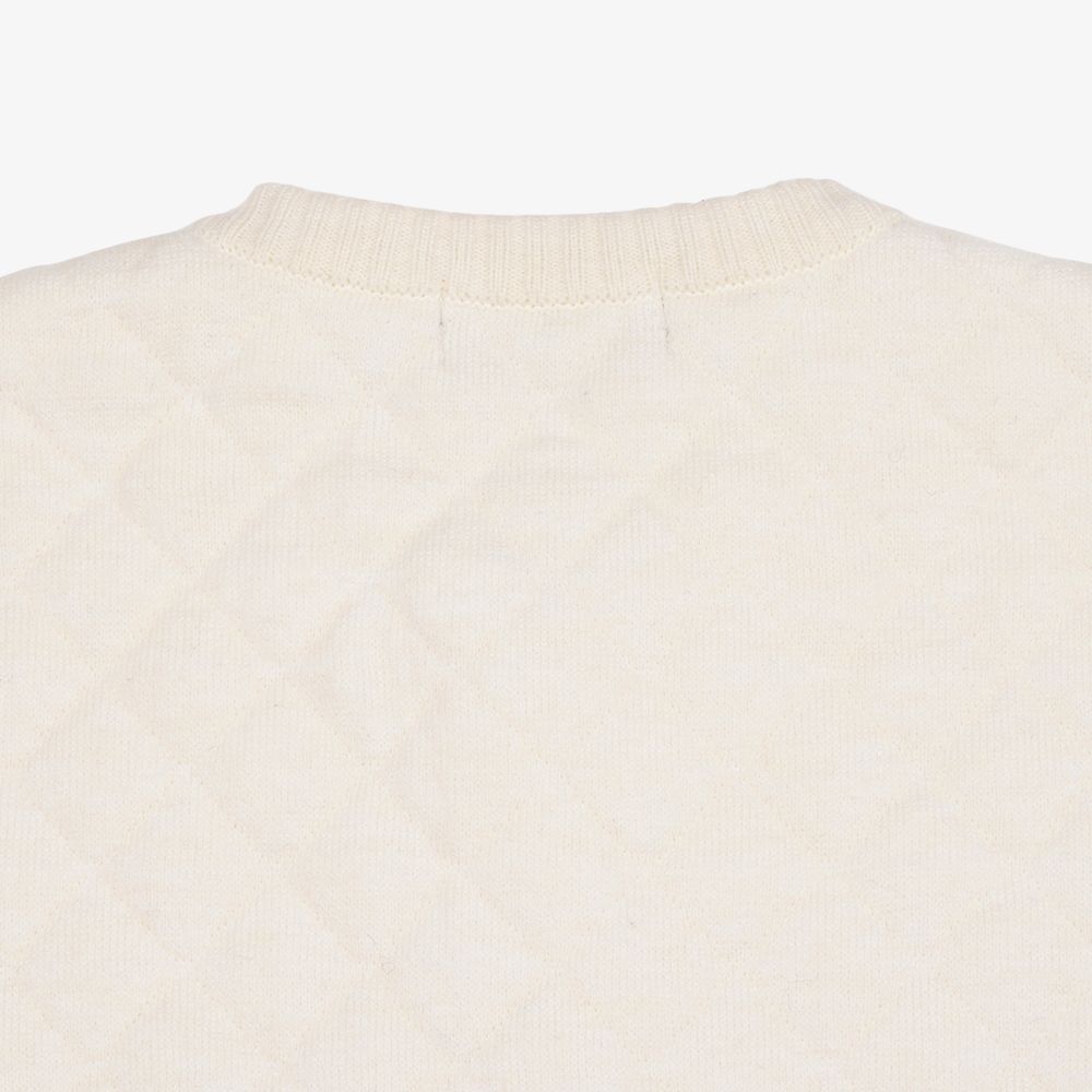 FairLiar - Áo cardigan chần bông dệt jacquard Kem