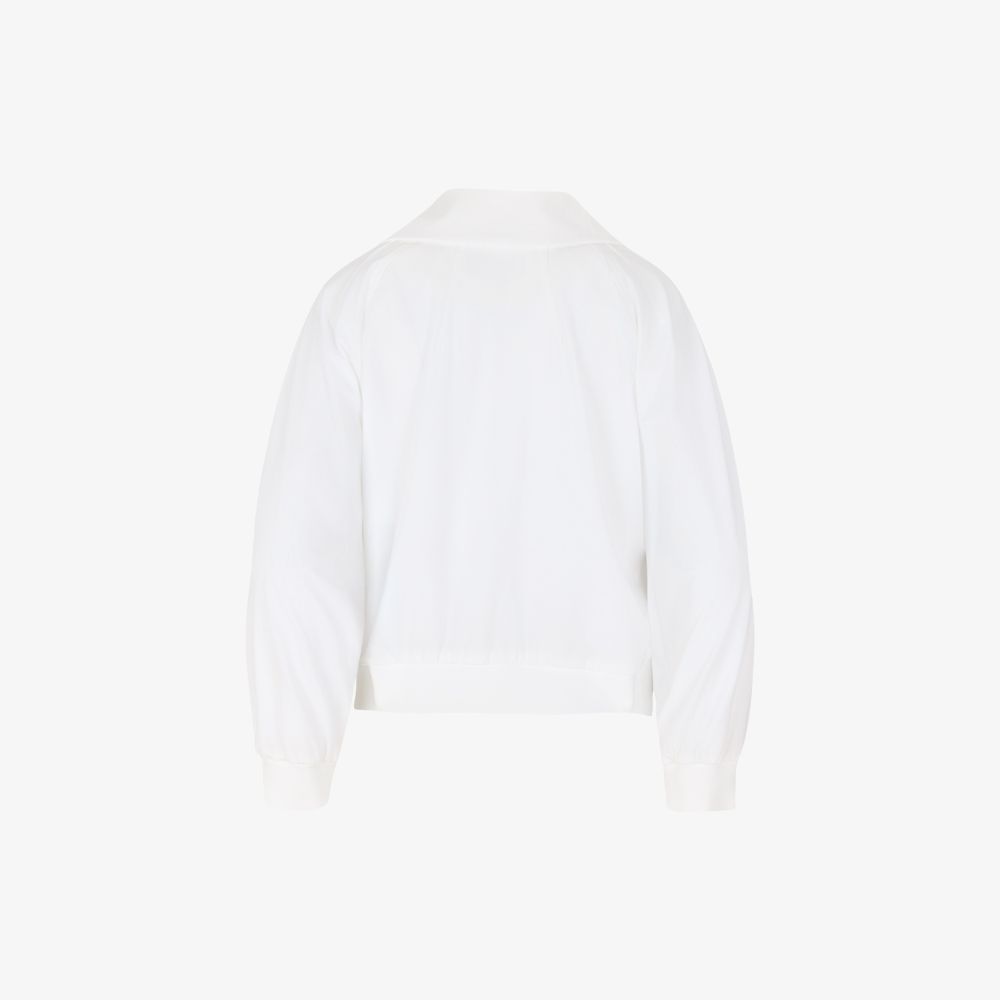 FairLiar - Áo khoác blouson cổ bẻ Trắng ngà