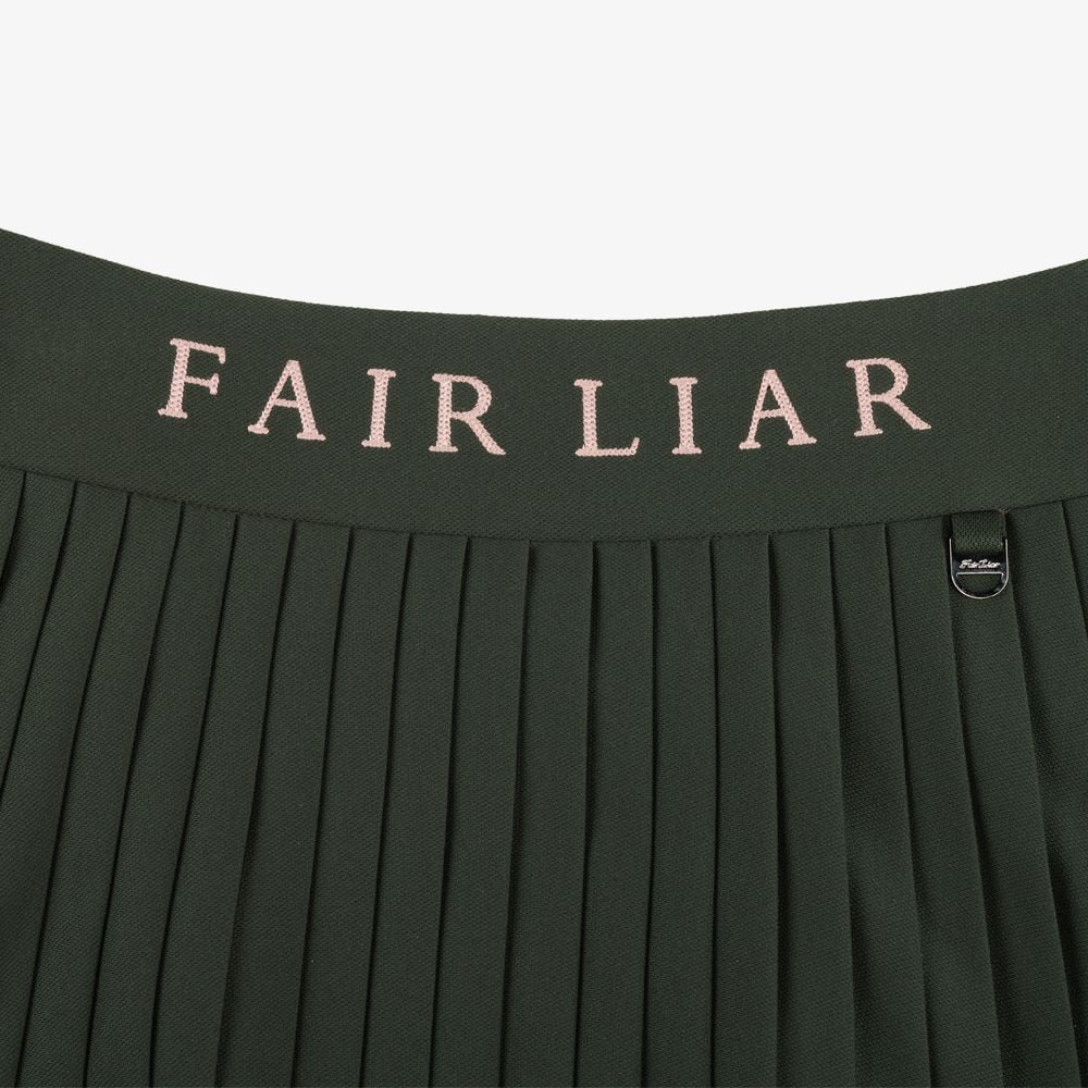 Chân váy Pique Back Logo Pleated Skirt Kaki