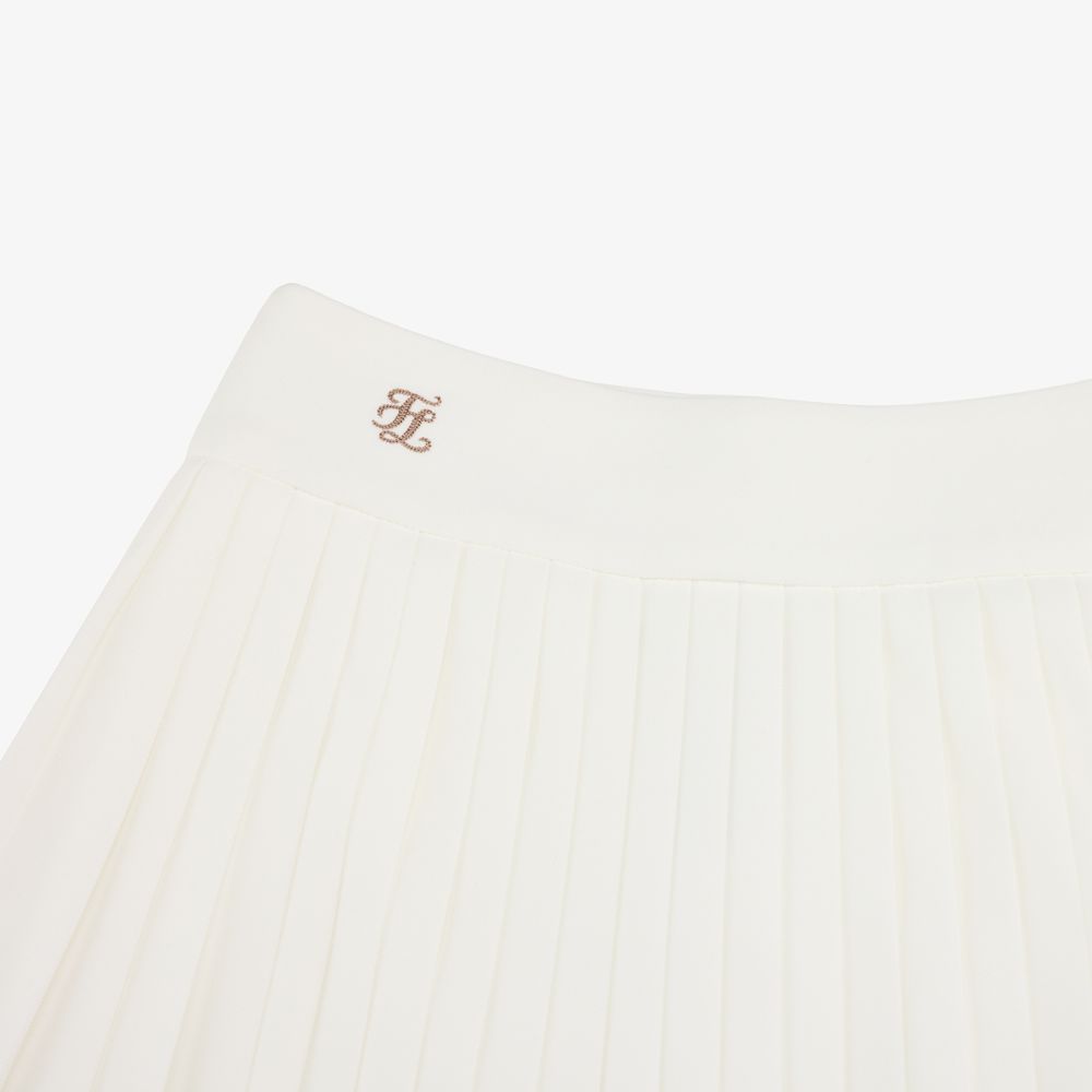 FairLiar - Chân váy Pique Back Logo Pleated Skirt Trắng