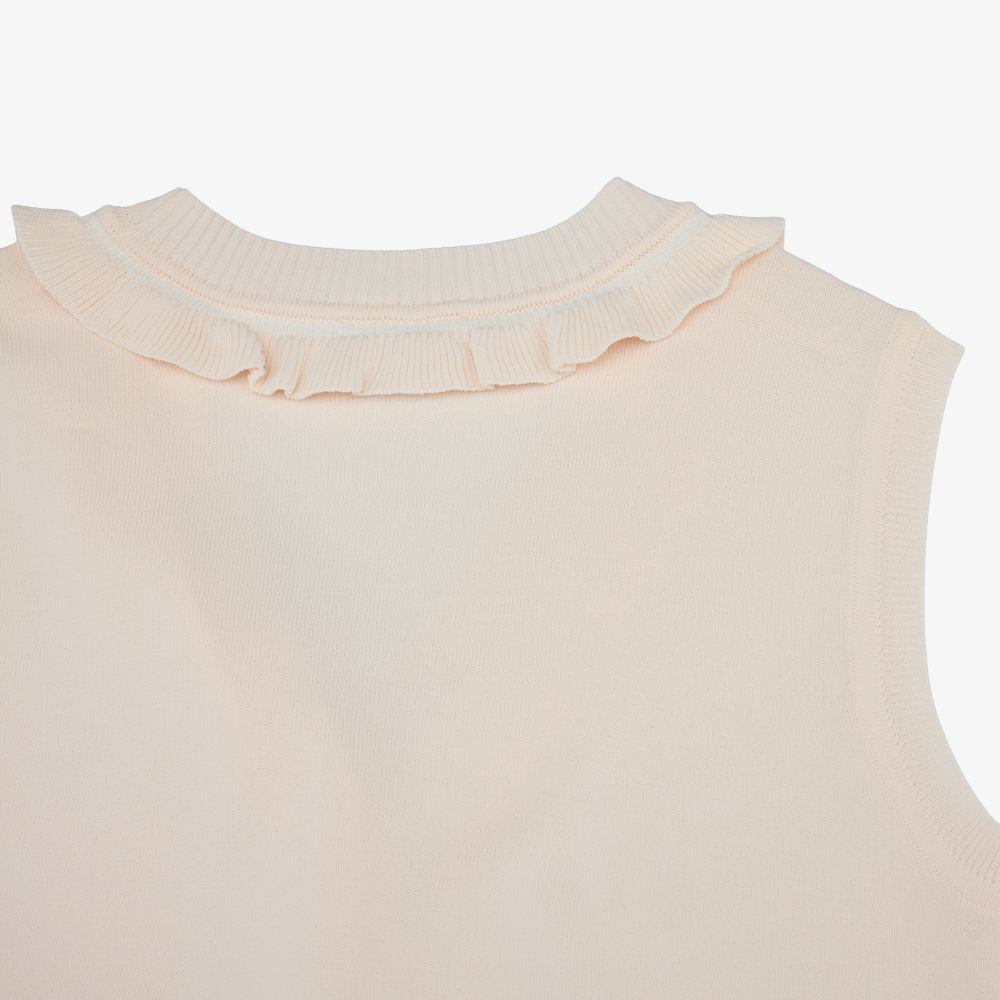 FairLiar - Áo vest cổ chữ V xếp nếp Hồng
