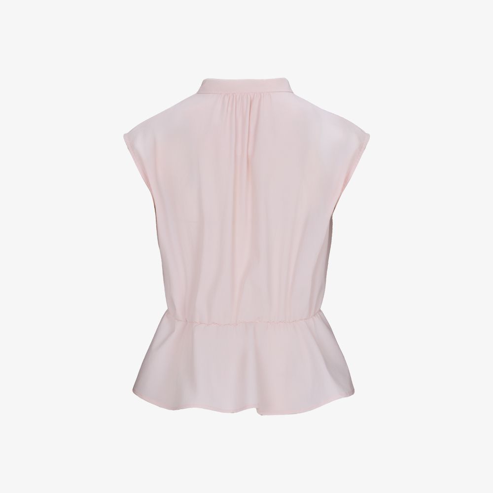 FairLiar - Áo vest ren xuyên thấu có xếp ly Hồng