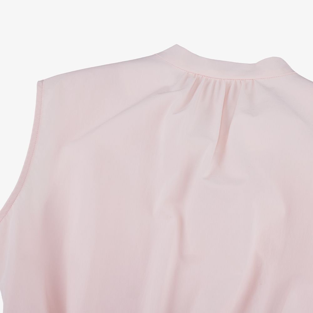 FairLiar - Áo vest ren xuyên thấu có xếp ly Hồng