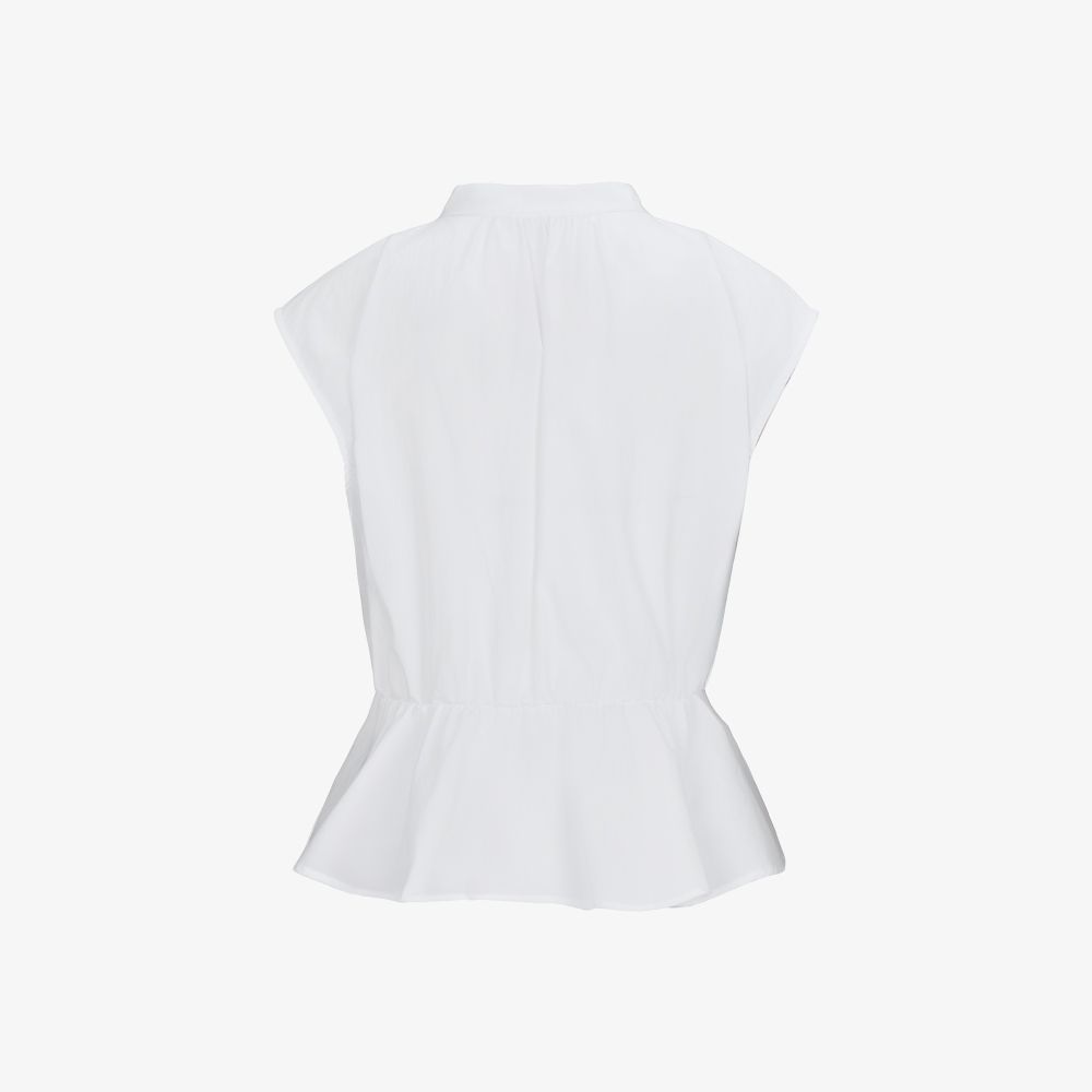 FairLiar - Áo vest ren xuyên thấu có xếp ly Trắng