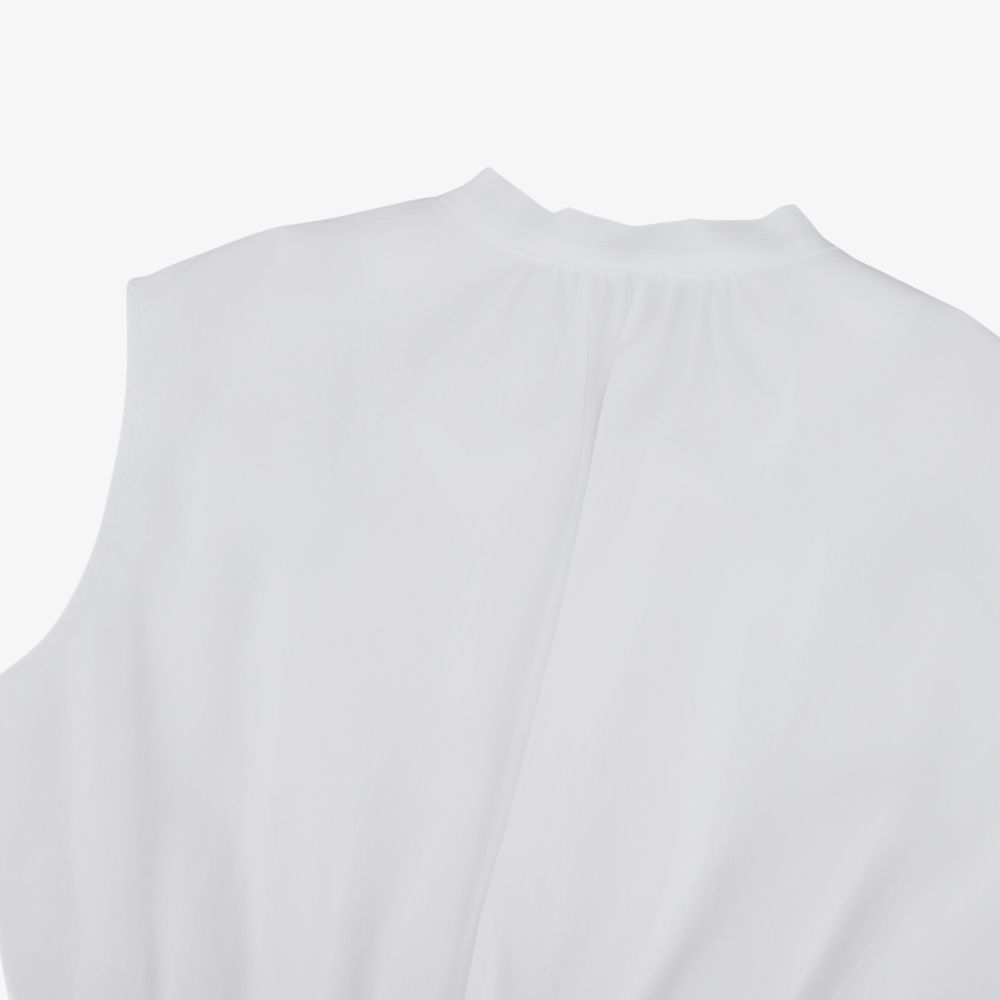 FairLiar - Áo vest ren xuyên thấu có xếp ly Trắng