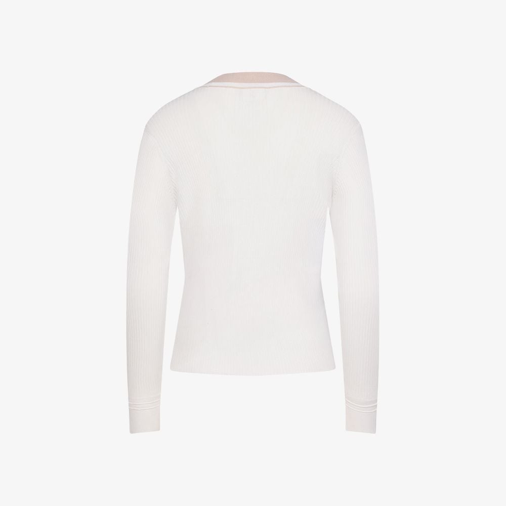 Áo cardigan dệt kim viền phối màu