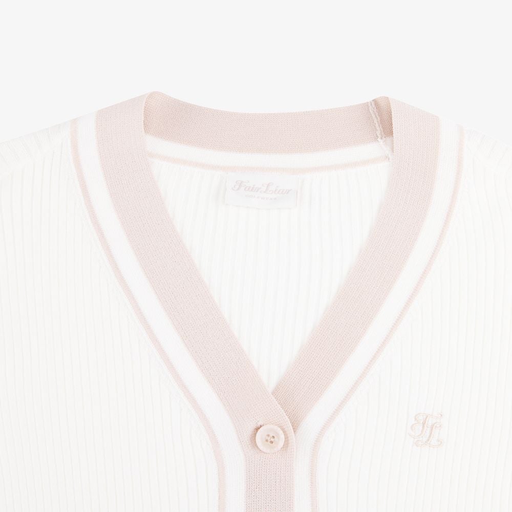 Áo cardigan dệt kim viền phối màu