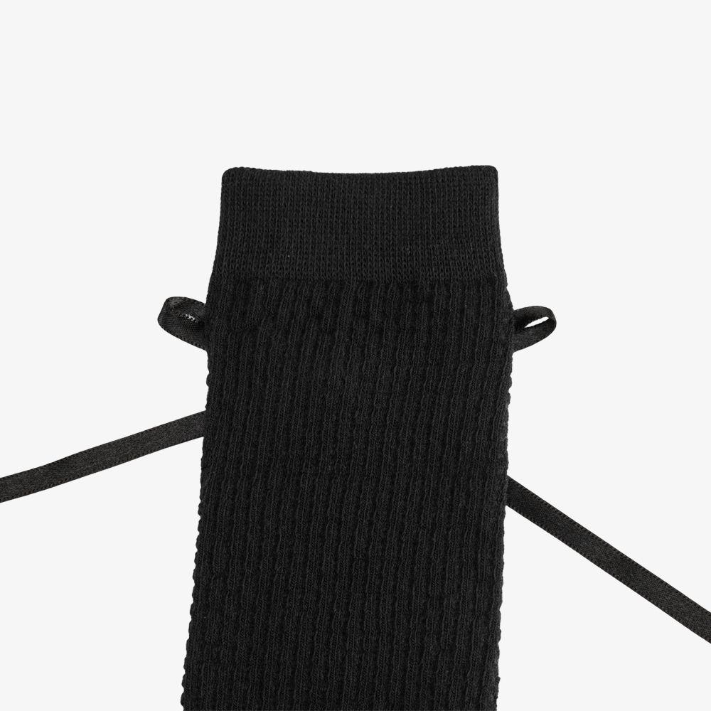 FairLiar - Tất Mesh Ribbon Knee Socks