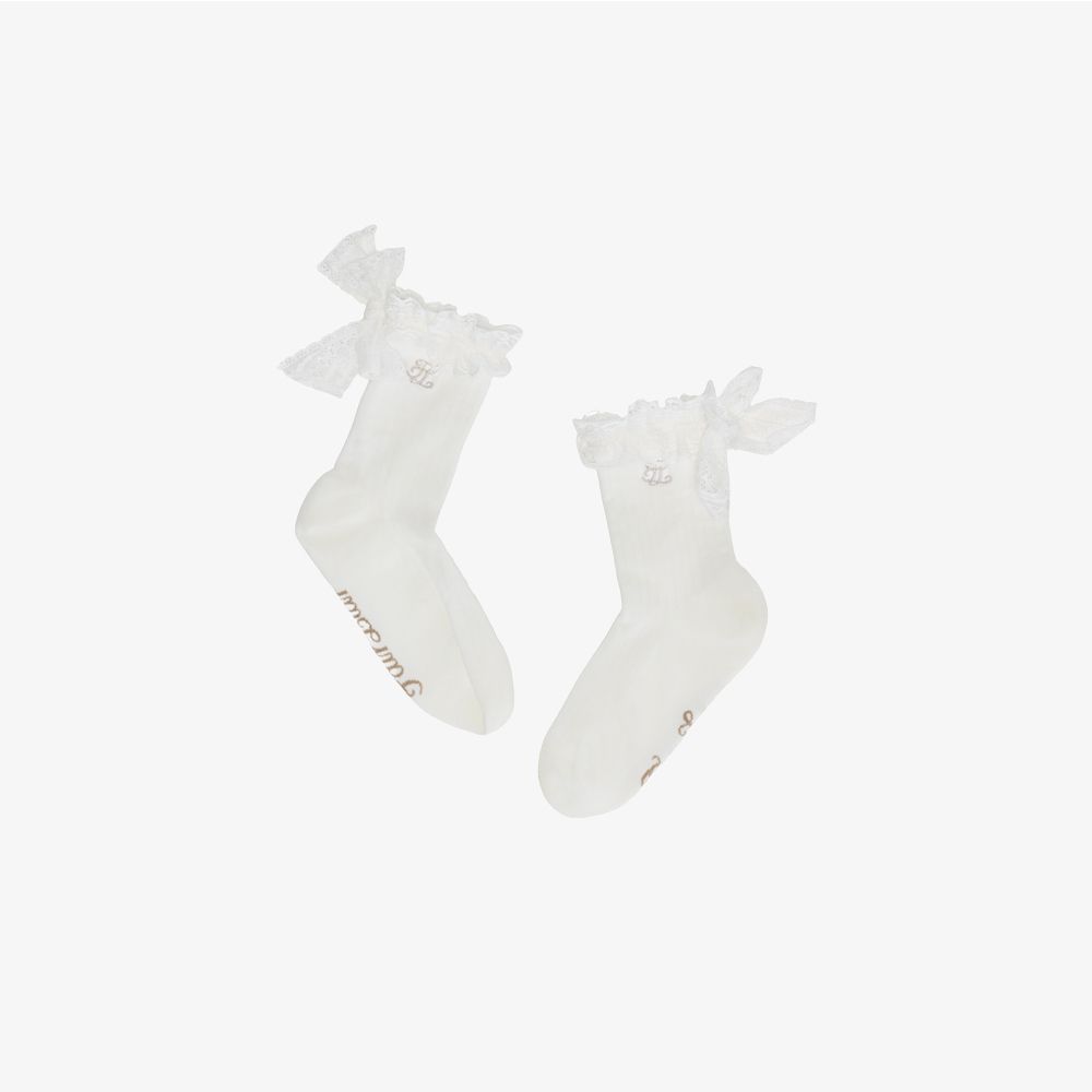FairLiar - Tất cổ ngắn mùa hè Lace Ribbon