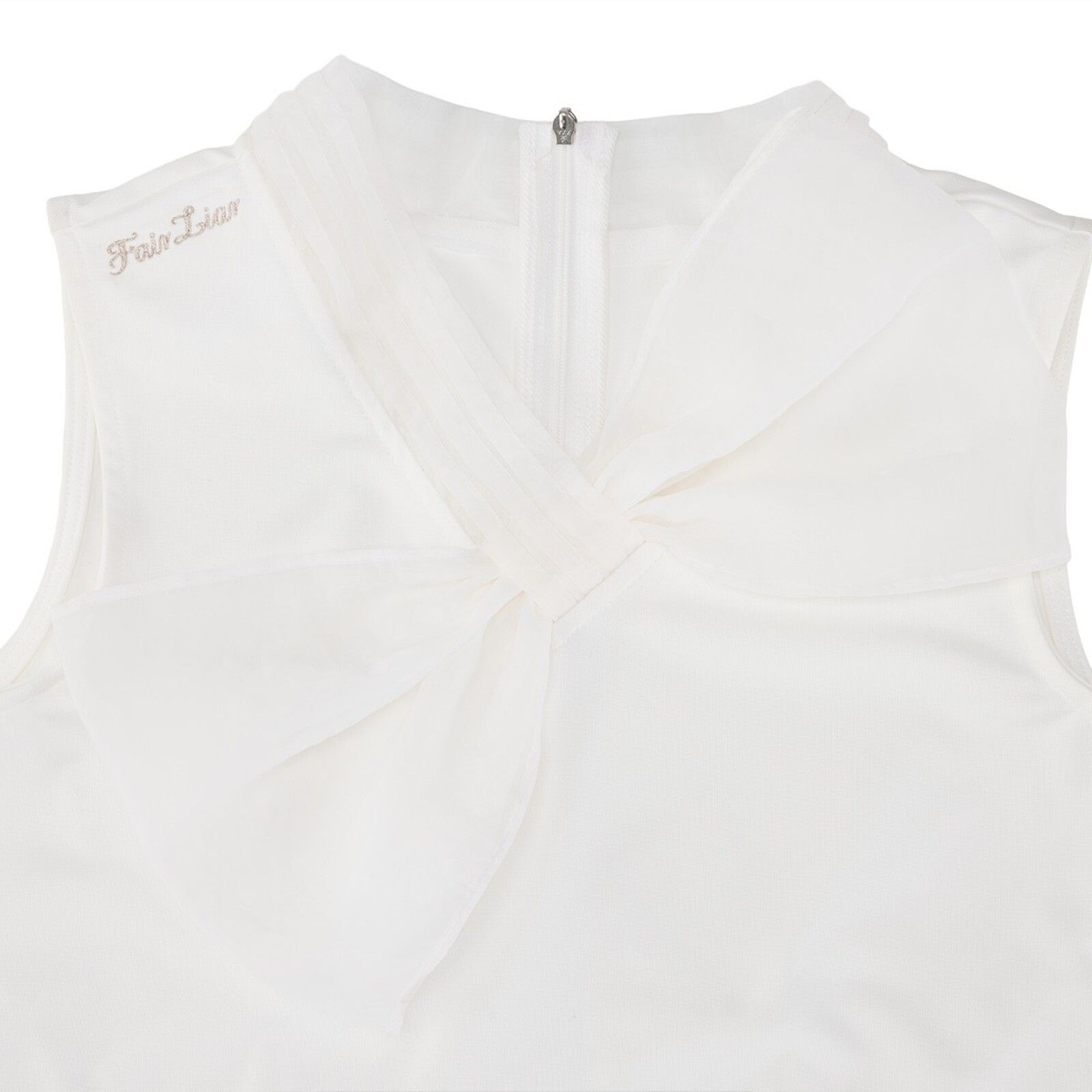 FairLiar - Áo thun không tay gắn ruy băng lớn