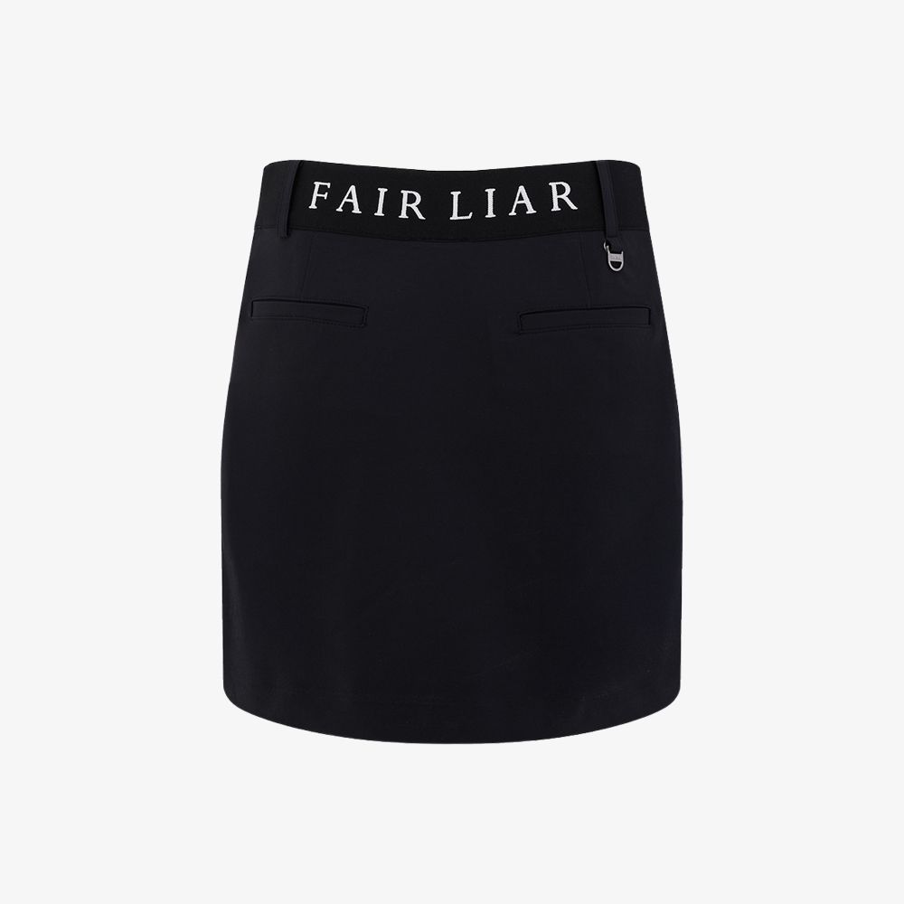Chân váy H-Line với đai lưng phía sau (Màu đen)