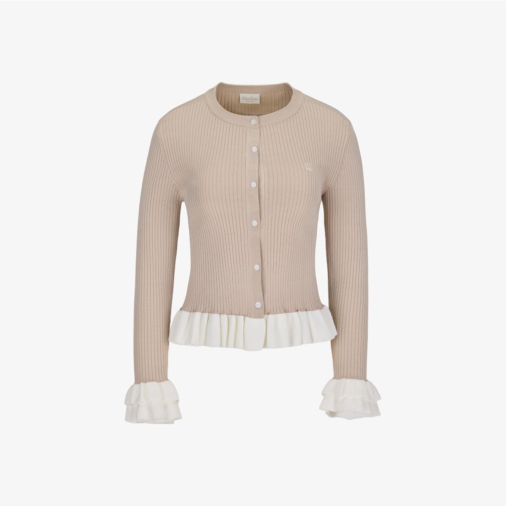 FairLiar - Áo cardigan gân xếp ly