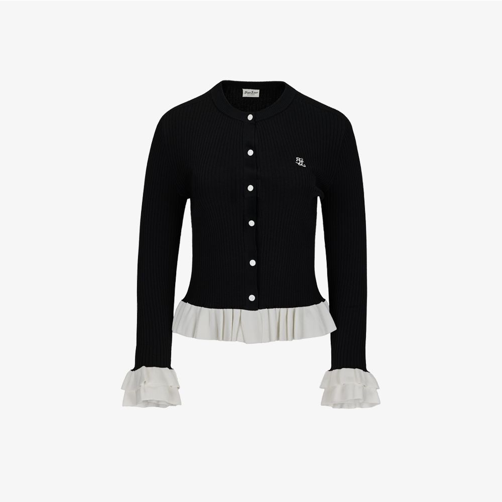 FairLiar - Áo cardigan gân xếp ly