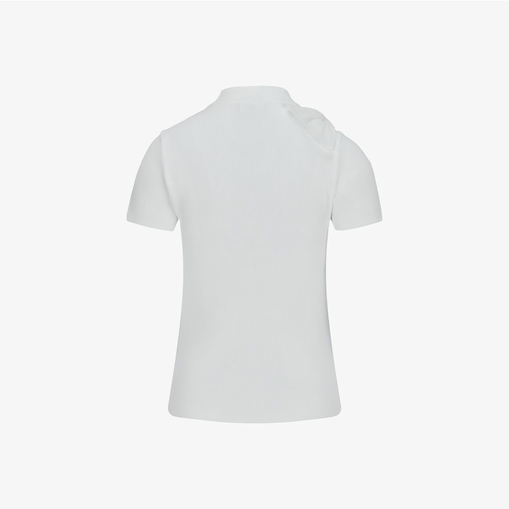 FairLiar - Áo Chiffon Ribbon Cap Sleeve knit
