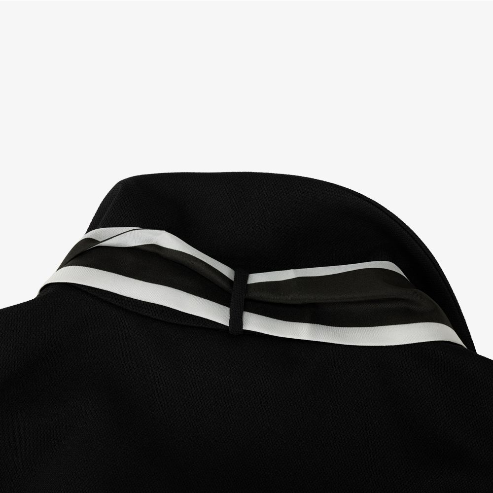 Áo ngắn tay Scarf Set Open-neck