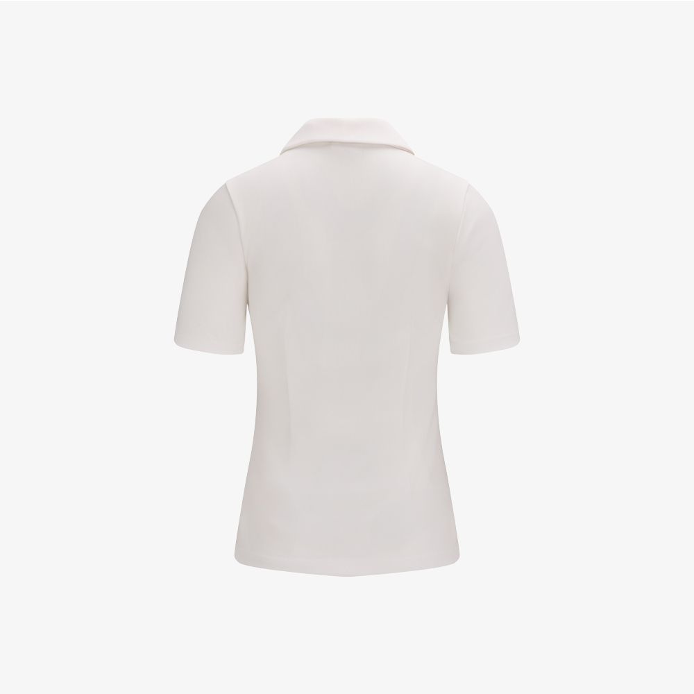 FairLiar - Áo ngắn tay Scarf Set Open-neck