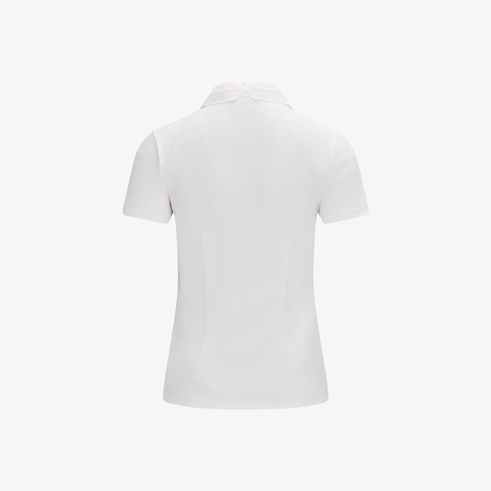FairLiar - Áo thun có cổ Eyelet Lace