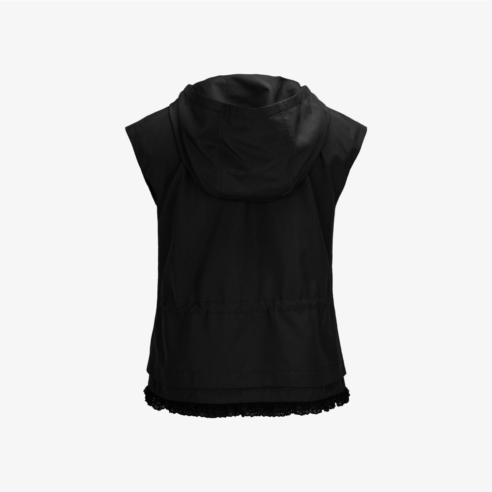 Áo khoác có khóa kéo Drawstring Ruffle