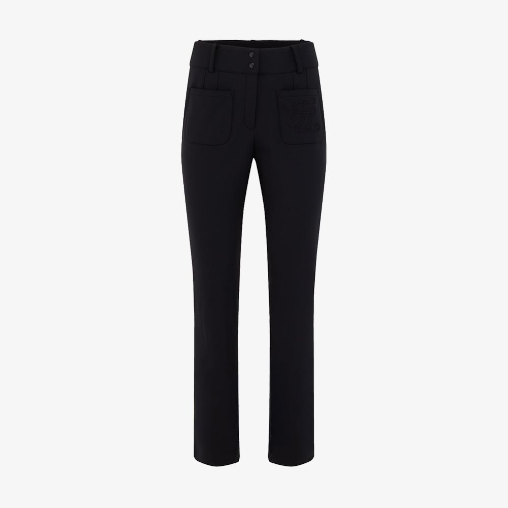 FairLiar - Quần dài High-Waist Bonded Bootcut - Đen