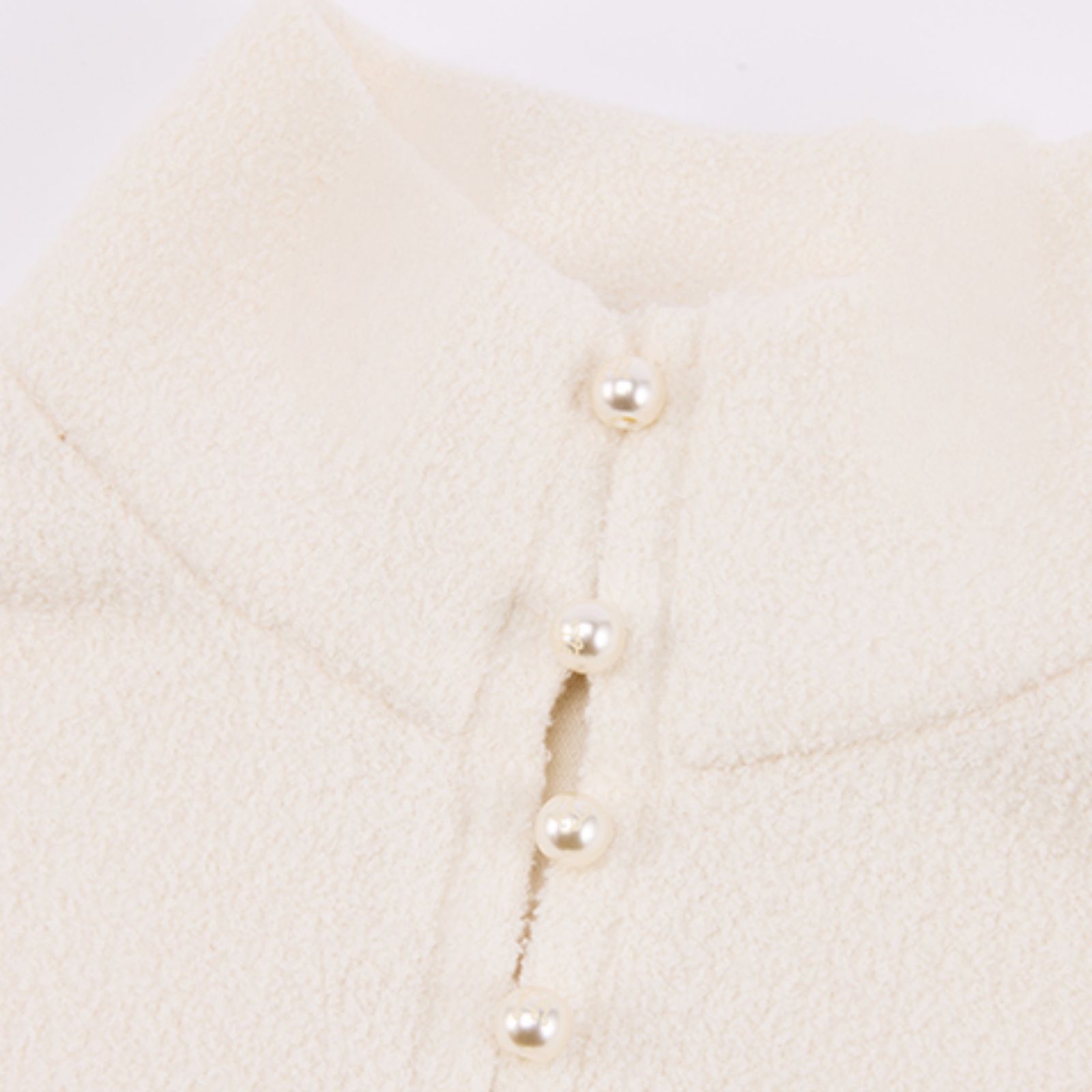 FairLiar - Áo thun Boucle High-Neck - Kem