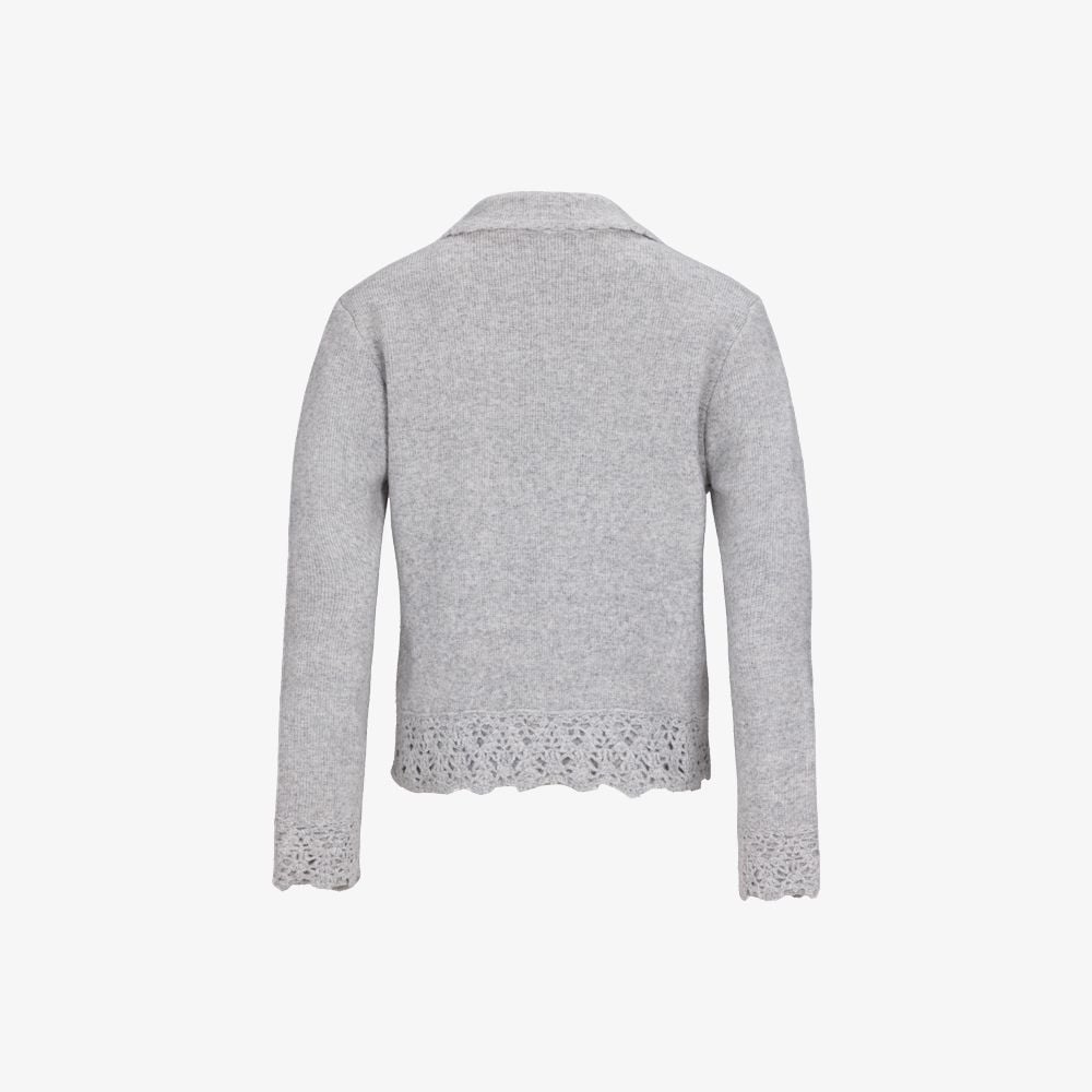 Áo cardigan len móc cản gió Xám