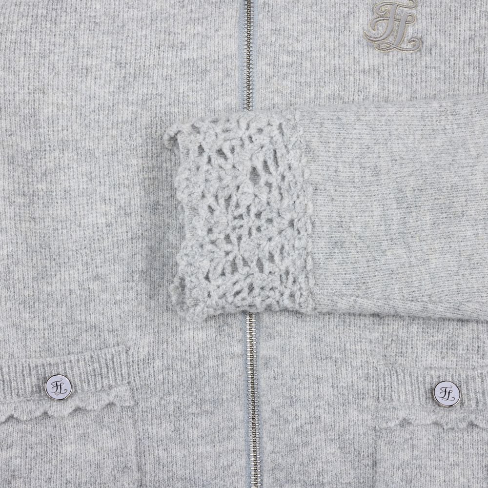 Áo cardigan len móc cản gió Xám