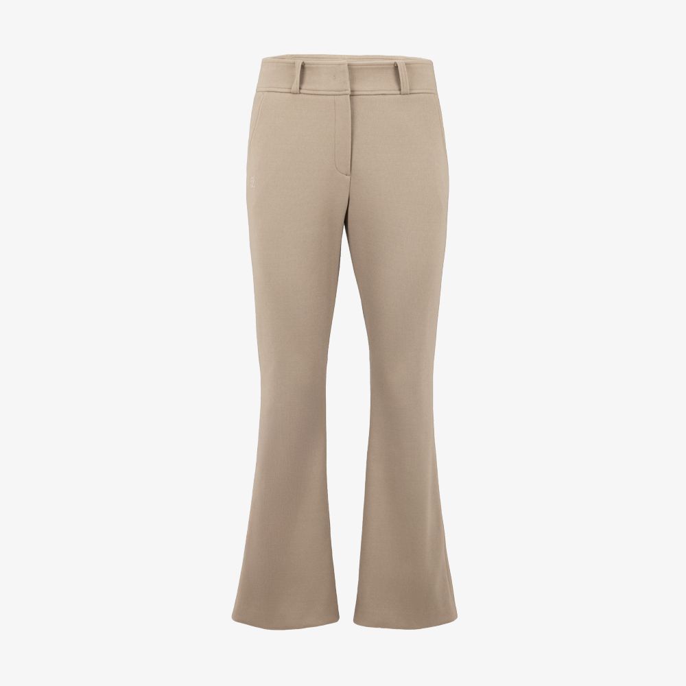 Quần bootcut ống rộng logo trắng Be