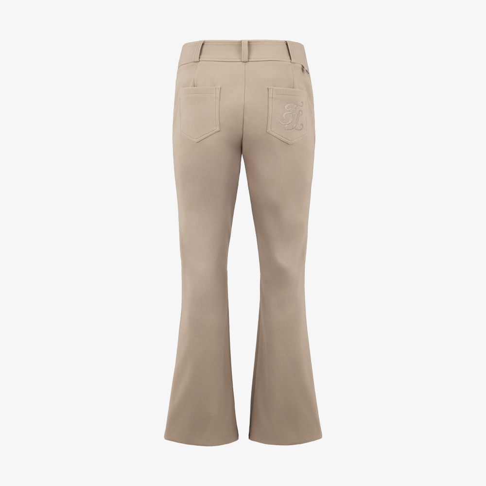 Quần bootcut ống rộng logo trắng Be