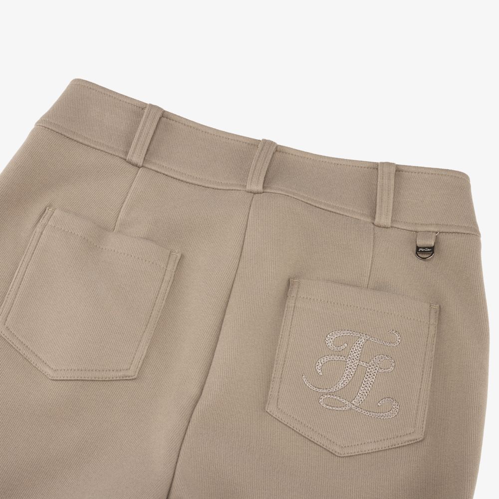 Quần bootcut ống rộng logo trắng Be