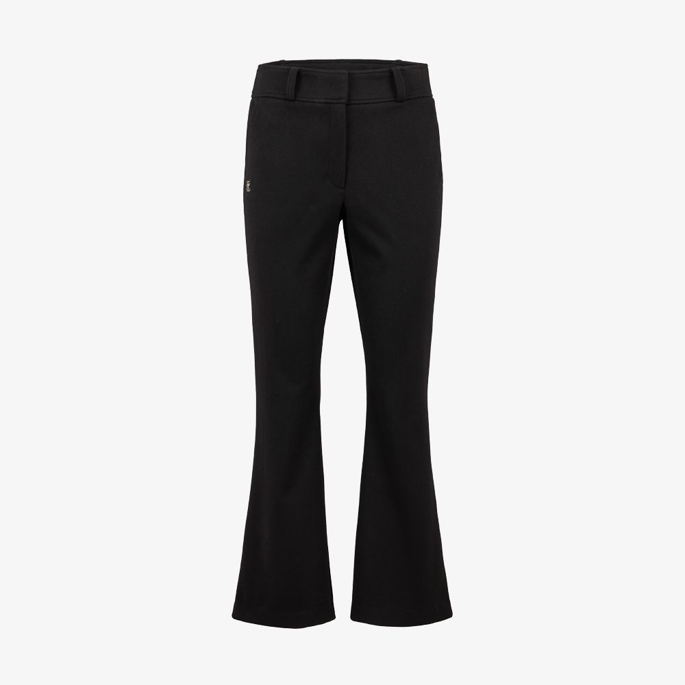 Quần bootcut ống rộng logo trắng Đen