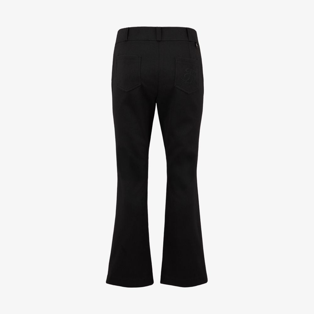 Quần bootcut ống rộng logo trắng Đen