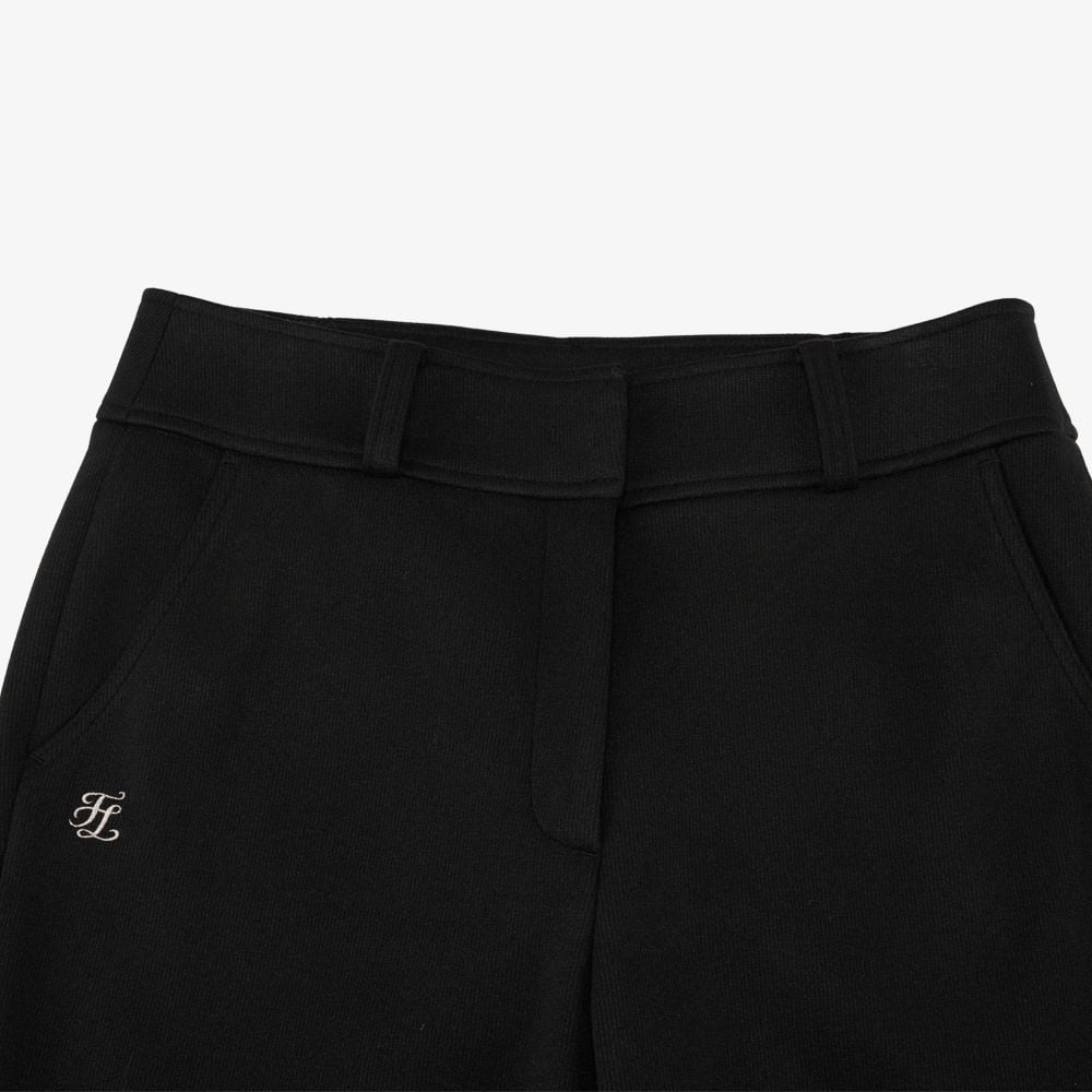 Quần bootcut ống rộng logo trắng Đen