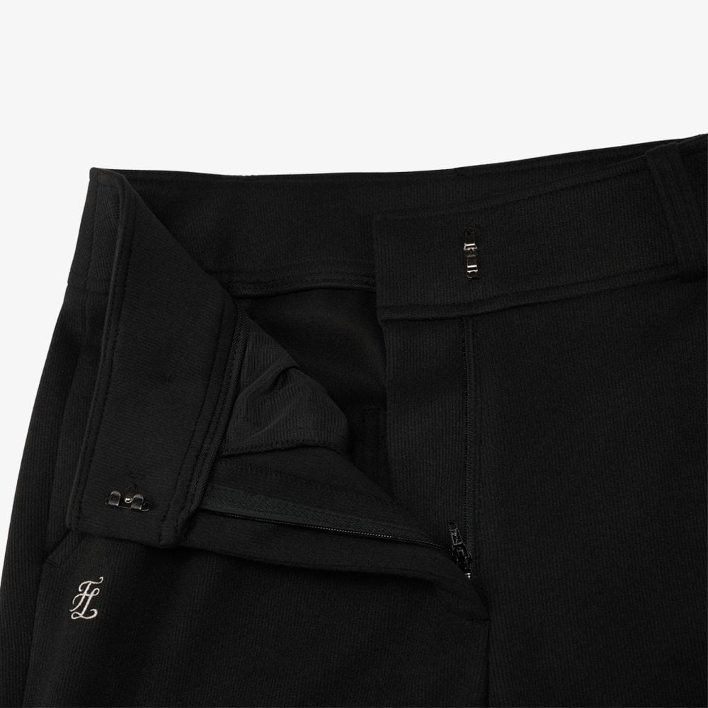 Quần bootcut ống rộng logo trắng Đen