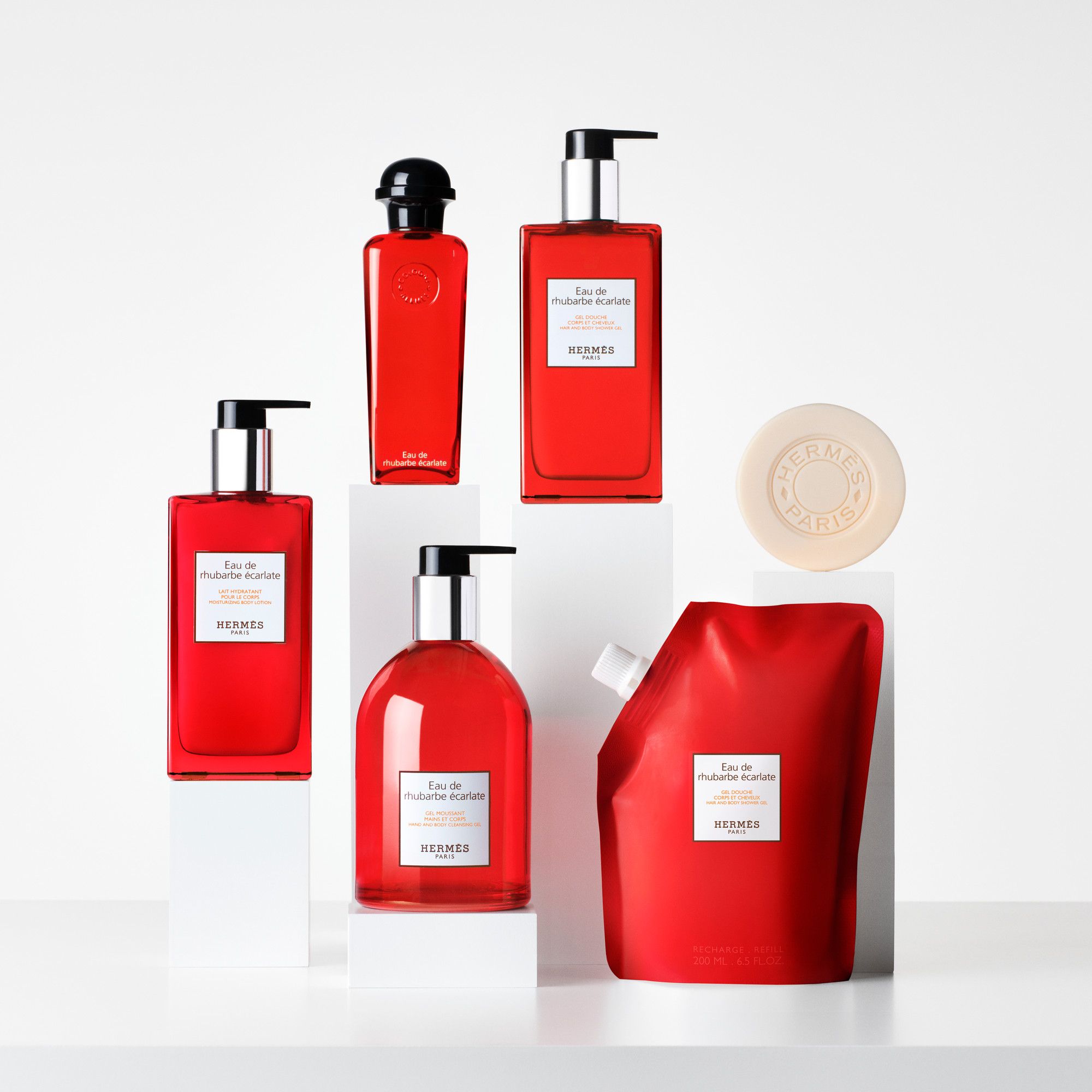 Hermès - Chai refill gel tắm gội Eau de rhubarbe écarlate